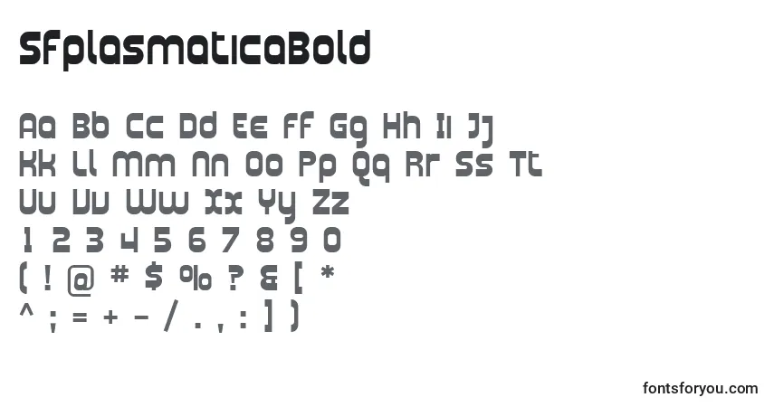 Шрифт SfplasmaticaBold – алфавит, цифры, специальные символы