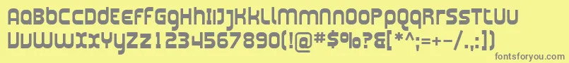 フォントSfplasmaticaBold – 黄色の背景に灰色の文字