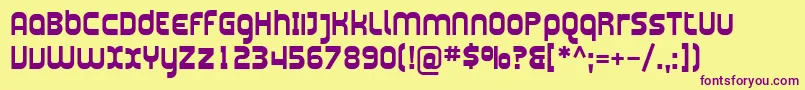 SfplasmaticaBold Font – Purple Fonts on Yellow Background