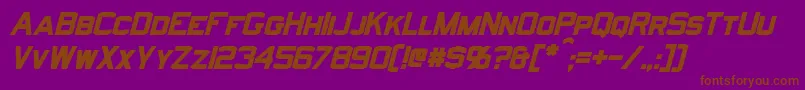 NorfolkBoldItalic-Schriftart – Braune Schriften auf violettem Hintergrund