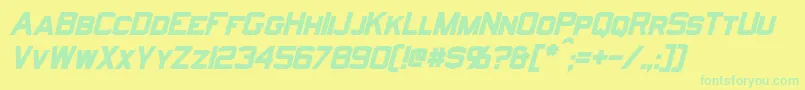 NorfolkBoldItalic Font – Green Fonts on Yellow Background