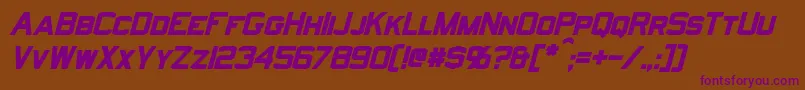 NorfolkBoldItalic Font – Purple Fonts on Brown Background