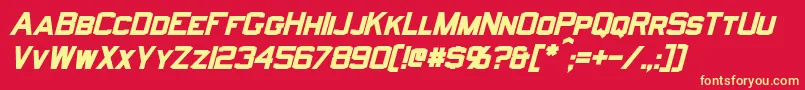 NorfolkBoldItalic Font – Yellow Fonts on Red Background