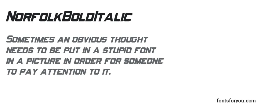 Review of the NorfolkBoldItalic Font