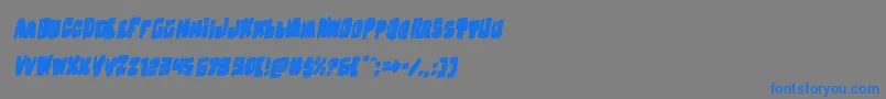 フォントNobodyhomerotal – 灰色の背景に青い文字