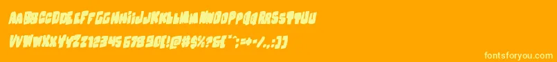 フォントNobodyhomerotal – オレンジの背景に黄色の文字