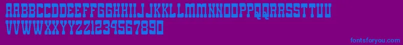 GomariceGomaWestern-Schriftart – Blaue Schriften auf violettem Hintergrund