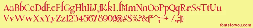 TwilightNewMoon Font – Red Fonts on Yellow Background