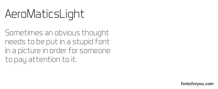 Review of the AeroMaticsLight Font
