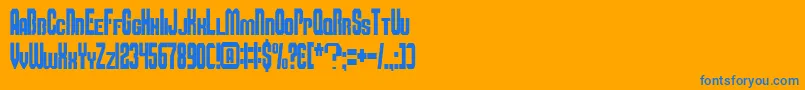 フォントSmbfont – オレンジの背景に青い文字