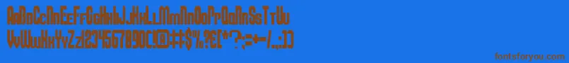 フォントSmbfont – 茶色の文字が青い背景にあります。