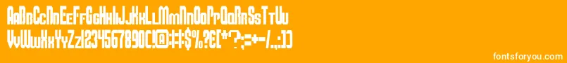 Smbfont-Schriftart – Weiße Schriften auf orangefarbenem Hintergrund