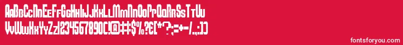 Smbfont-Schriftart – Weiße Schriften auf rotem Hintergrund