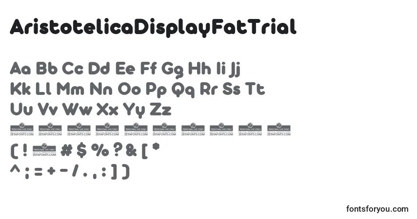 Шрифт AristotelicaDisplayFatTrial – алфавит, цифры, специальные символы