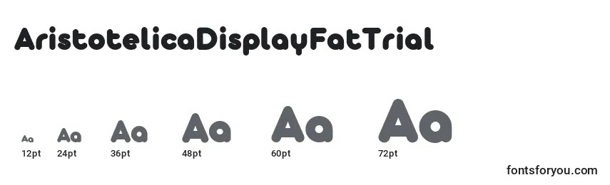 Размеры шрифта AristotelicaDisplayFatTrial