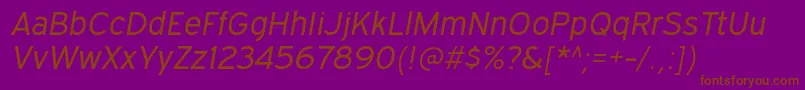 ExpresswaybkItalic Font – Brown Fonts on Purple Background