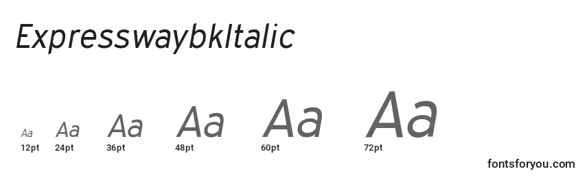Размеры шрифта ExpresswaybkItalic