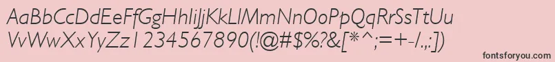 fuente GillSansMtLightItalic – Fuentes Negras Sobre Fondo Rosa