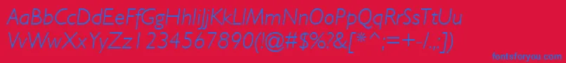 GillSansMtLightItalic Font – Blue Fonts on Red Background