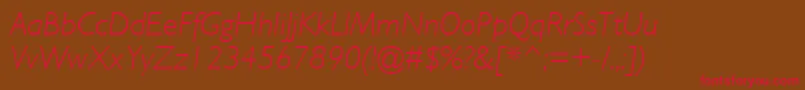 GillSansMtLightItalic Font – Red Fonts on Brown Background