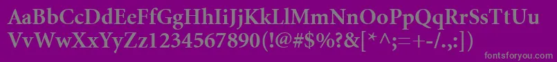 MinionCyrillicBold-Schriftart – Graue Schriften auf violettem Hintergrund