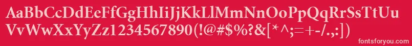 MinionCyrillicBold Font – Pink Fonts on Red Background
