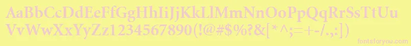MinionCyrillicBold Font – Pink Fonts on Yellow Background
