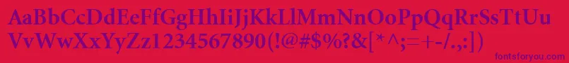 MinionCyrillicBold Font – Purple Fonts on Red Background