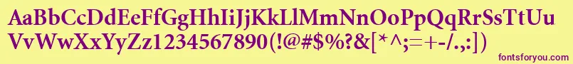 MinionCyrillicBold Font – Purple Fonts on Yellow Background