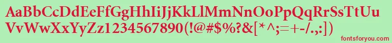More about MinionCyrillicBold Font MinionCyrillicBold Font – Red Fonts on Green Background