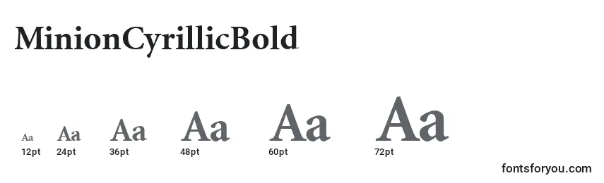 MinionCyrillicBold Font Sizes