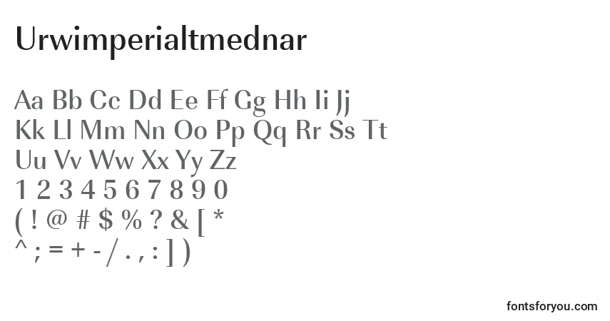 Urwimperialtmednarフォント–アルファベット、数字、特殊文字