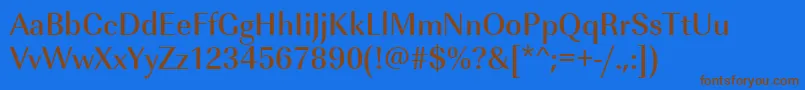 Шрифт Urwimperialtmednar – коричневые шрифты на синем фоне