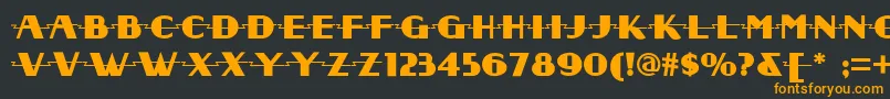 フォントRadiodaysnf – 黒い背景にオレンジの文字