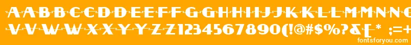 Weitere Informationen zur Radiodaysnf-Schriftart Radiodaysnf-Schriftart – Weiße Schriften auf orangefarbenem Hintergrund