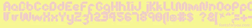 OrigamiMaking-fontti – vaaleanpunaiset fontit keltaisella taustalla