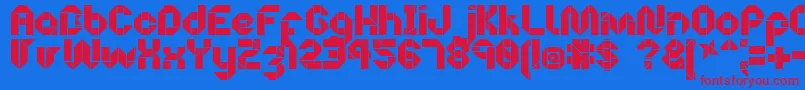 OrigamiMaking-fontti – punaiset fontit sinisellä taustalla