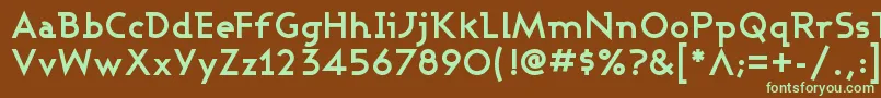 フォントAshbb – 緑色の文字が茶色の背景にあります。