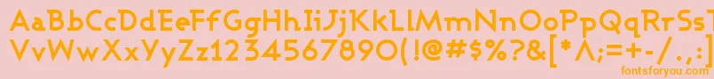 フォントAshbb – オレンジの文字がピンクの背景にあります。