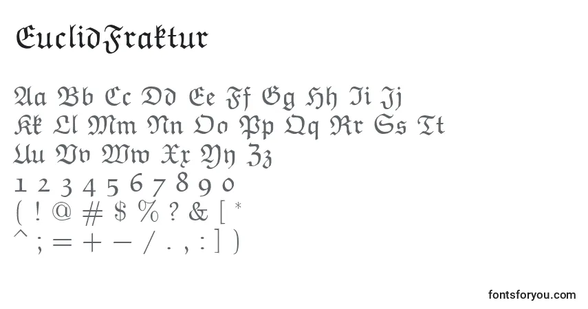 Fuente EuclidFraktur - alfabeto, números, caracteres especiales