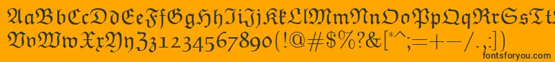 フォントEuclidFraktur – 黒い文字のオレンジの背景