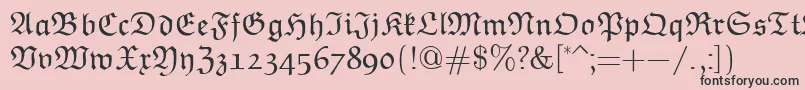 EuclidFraktur-Schriftart – Schwarze Schriften auf rosa Hintergrund