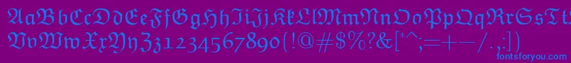 EuclidFraktur-fontti – siniset fontit violetilla taustalla