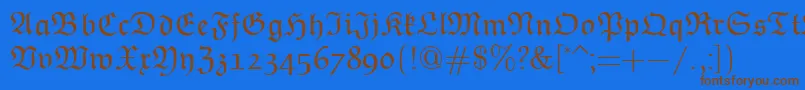 EuclidFraktur-fontti – ruskeat fontit sinisellä taustalla