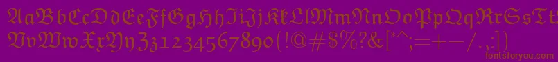 EuclidFraktur-Schriftart – Braune Schriften auf violettem Hintergrund