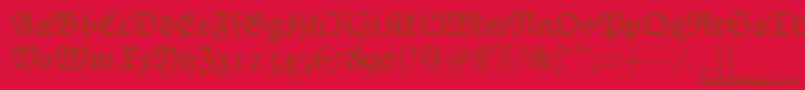 EuclidFraktur-fontti – ruskeat fontit punaisella taustalla
