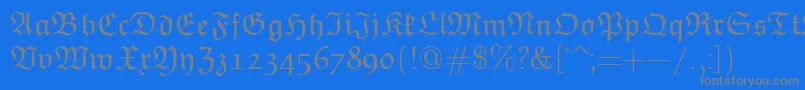 EuclidFraktur-Schriftart – Graue Schriften auf blauem Hintergrund