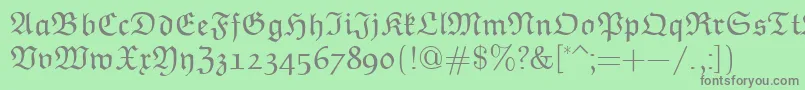 フォントEuclidFraktur – 緑の背景に灰色の文字