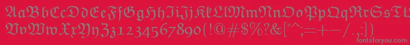 EuclidFraktur Font – Gray Fonts on Red Background