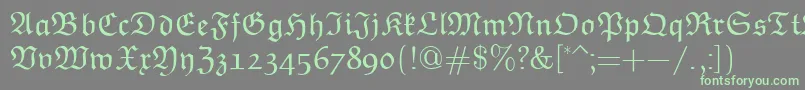 フォントEuclidFraktur – 灰色の背景に緑のフォント